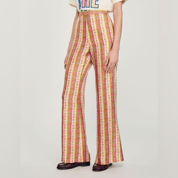 SANDRO
graphic-print stripe flared trousers - Picture 3 of 11